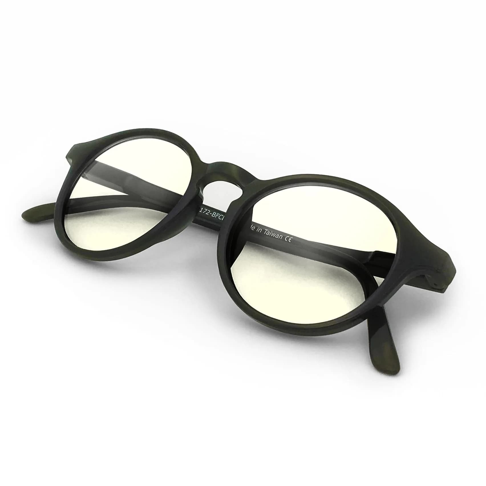 J+S Blue Light Blocking Glasses Hua Oval Black Frame 48mm (1.89in) | Blocks Harmful Blue Light