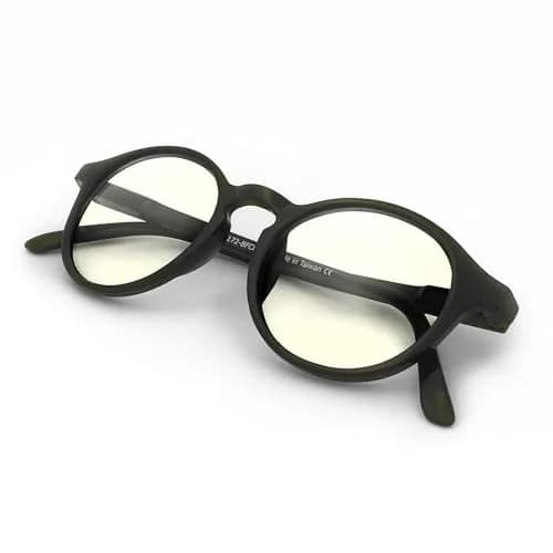 J+S Blue Light Blocking Glasses, Mana Round Black Frame, LCD Lens | Reduce Eye Strain & Sleep Disruption thumbnail 1