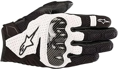Alpinestars SMX-1 Air V2 Motorcycle Gloves Large Black/White | CE Certified Street Riding Comfort thumbnail 1