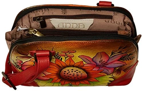 Anna by Anuschka Hand Painted Genuine Leather Small Organizer Bag | Fall Bouquet Artistry thumbnail 5