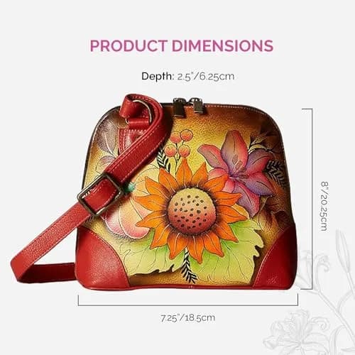 Anna by Anuschka Hand Painted Genuine Leather Small Organizer Bag | Fall Bouquet Artistry thumbnail 6