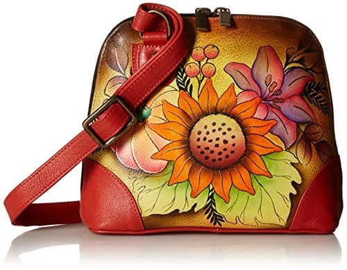 Anna by Anuschka Hand Painted Genuine Leather Small Organizer Bag | Fall Bouquet Artistry thumbnail 1