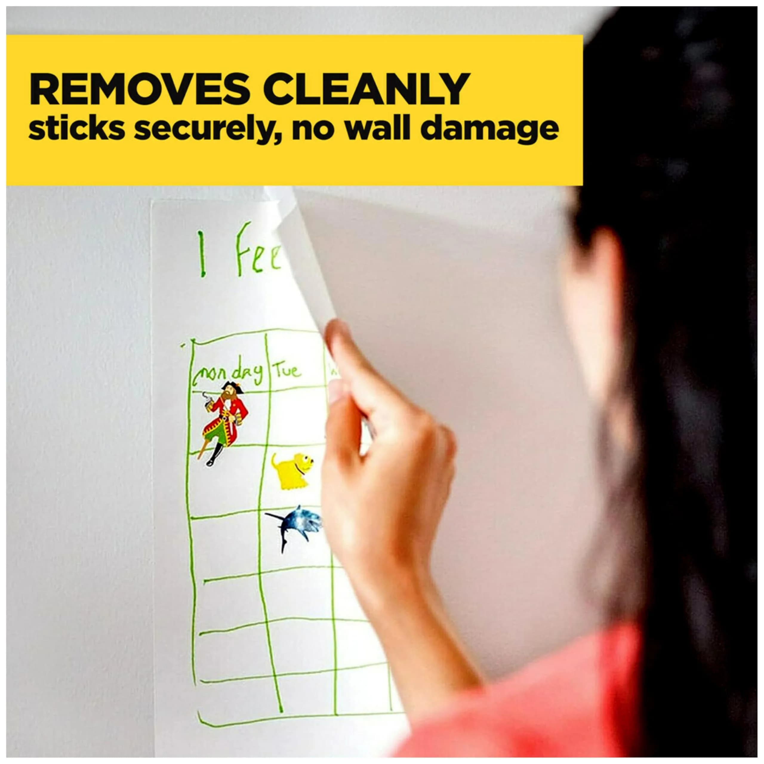 Scotch Wall-Safe Tape 2 Rolls | Sticks Securely, Removes Cleanly, Invisible, Photo Safe - view 5