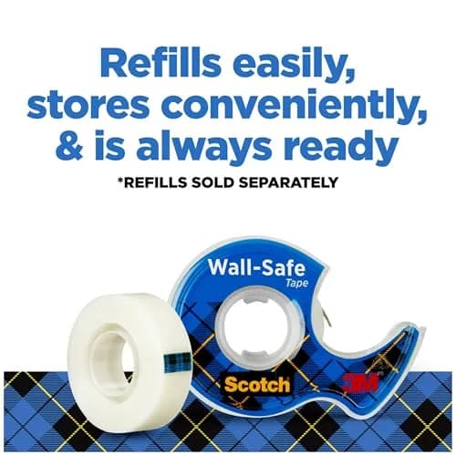 Scotch Wall-Safe Tape 2 Rolls | Sticks Securely, Removes Cleanly, Invisible, Photo Safe thumbnail 7