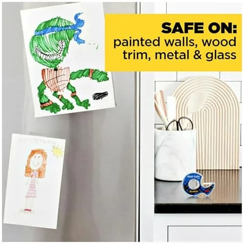 Scotch Wall-Safe Tape 2 Rolls | Sticks Securely, Removes Cleanly, Invisible, Photo Safe thumbnail 8