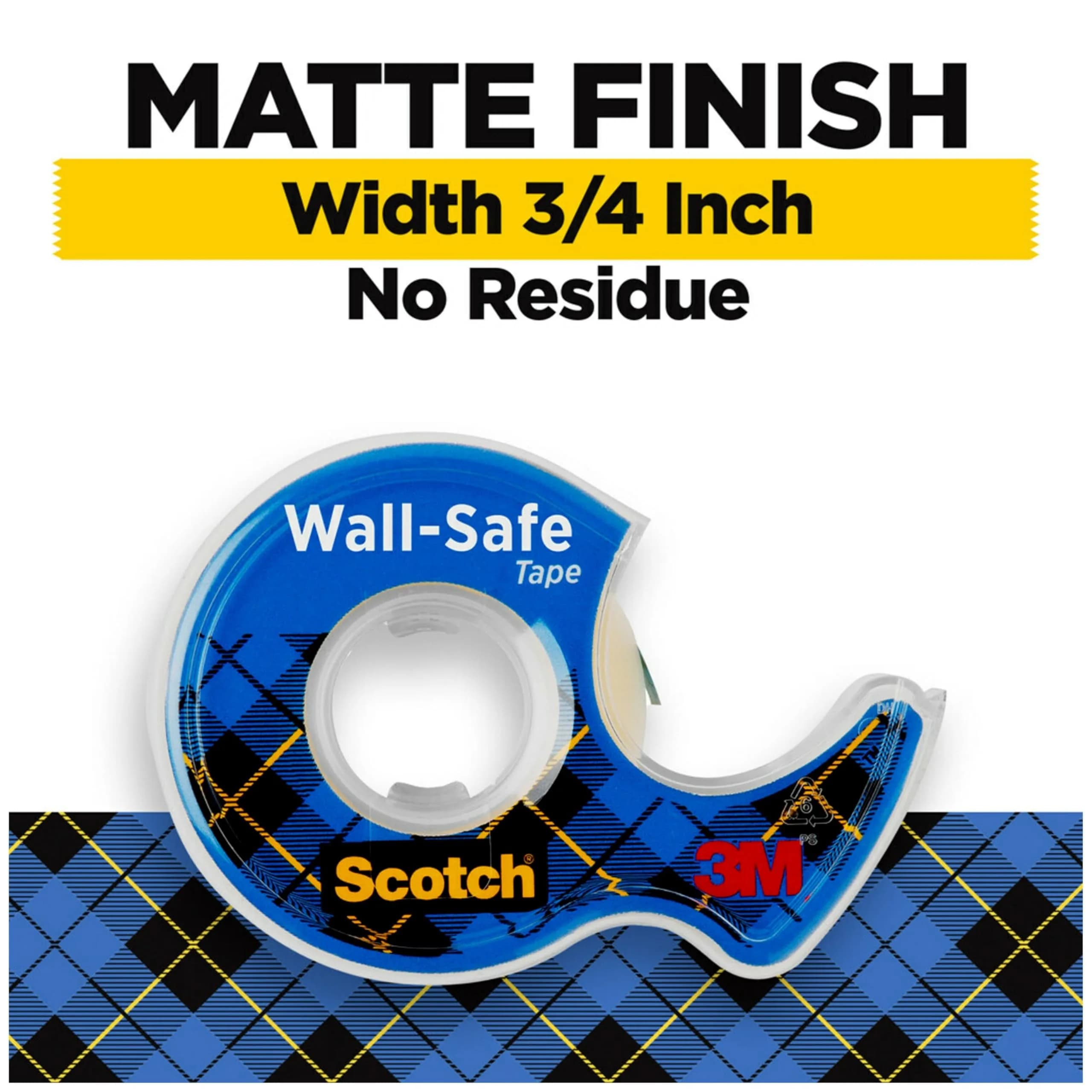 Scotch Wall-Safe Tape 2 Rolls | Sticks Securely, Removes Cleanly, Invisible, Photo Safe - view 2