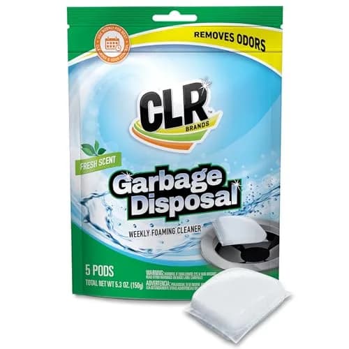 CLR Garbage Disposal Cleaner and Deodorizer Pods, 5 Count | Fresh Scent Weekly Foaming Drain Odor Eliminator - 1 Month Supply thumbnail 1
