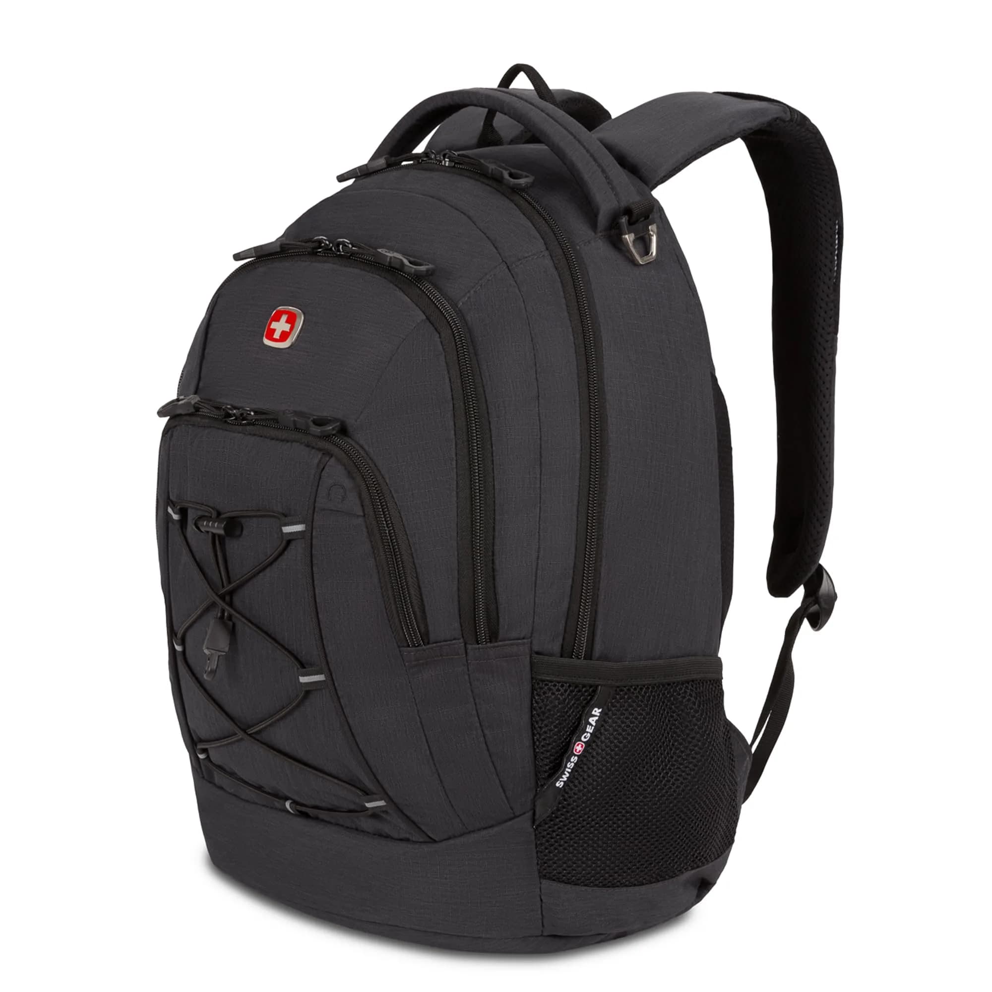 SwissGear Bungee Core Laptop Backpack, Black/Gold, 26L | Compact, Breathable & Organized for Daily Commutes — Grey (Laptop Version) / 17.75 inch