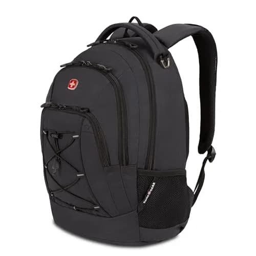 SwissGear Bungee Core Laptop Backpack Fits Most 13-Inch Laptops | Breathable Airflow Back Panel, Reflective Accents, Bungee Cord System thumbnail 1
