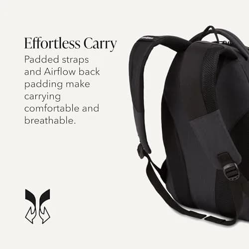 SwissGear Bungee Core Laptop Backpack Fits Most 13-Inch Laptops | Breathable Airflow Back Panel, Reflective Accents, Bungee Cord System thumbnail 5