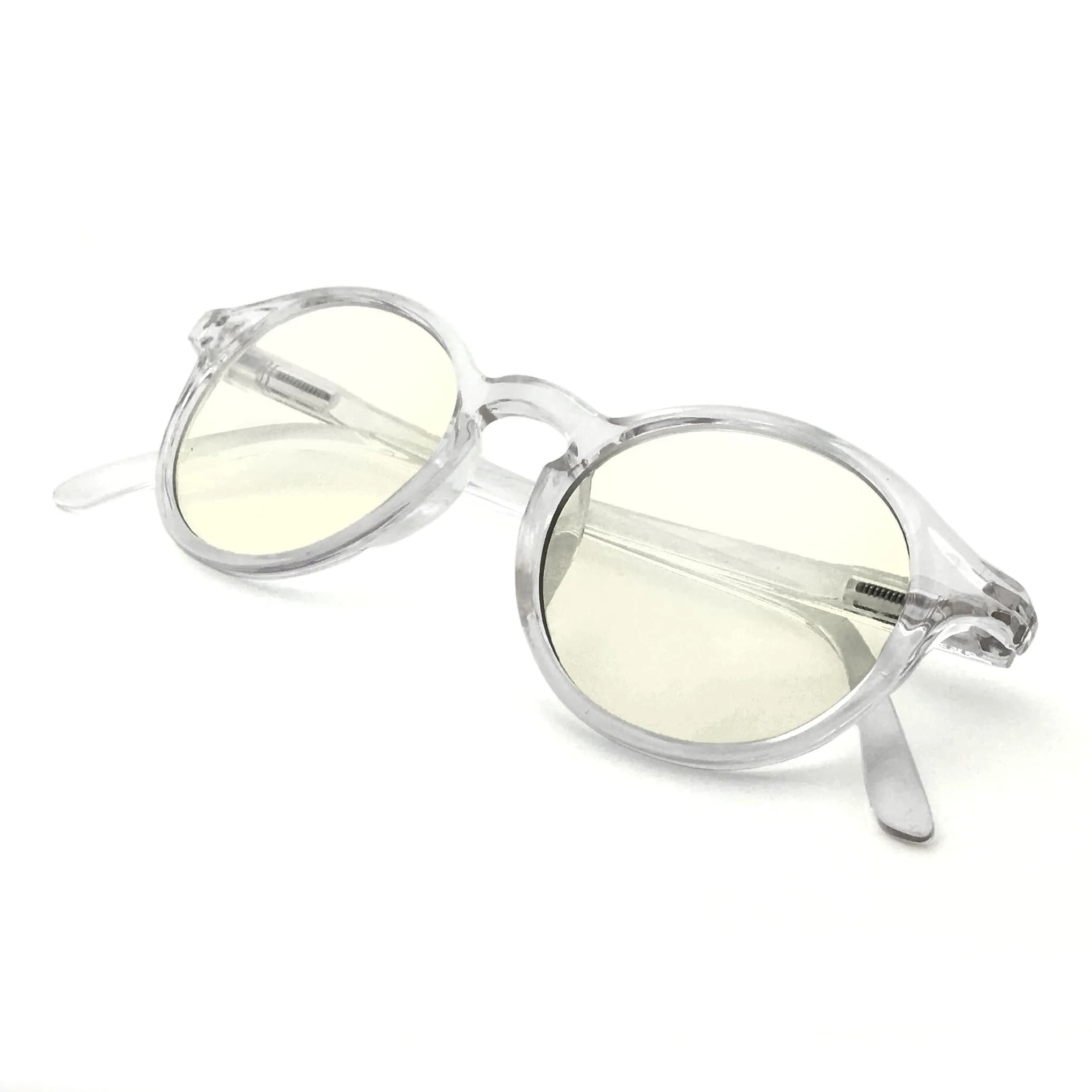J+S Blue Light Blocking Glasses Hua Oval Black Frame 48mm (1.89in) | Blocks Harmful Blue Light
