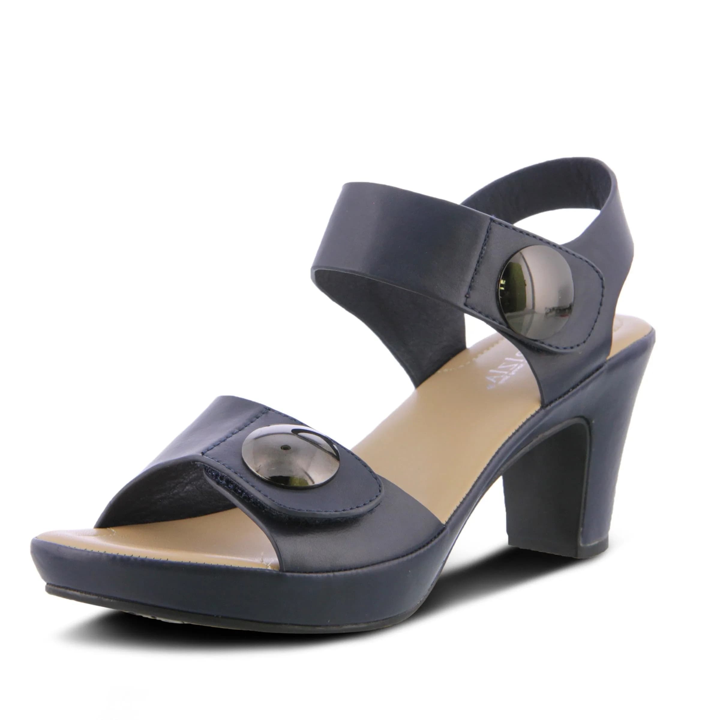 PATRIZIA Spring Step Dade Sandals for Women - Navy - EU 41 / US 9.5-10 | Casual Platform Slip-On with Hook & Loop