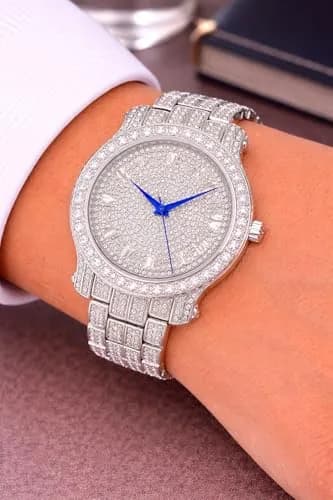 Charles Raymond Bling-ed Out Hip Hop Mens Watch 1.2 in Dial | Silver with Rhinestones thumbnail 7
