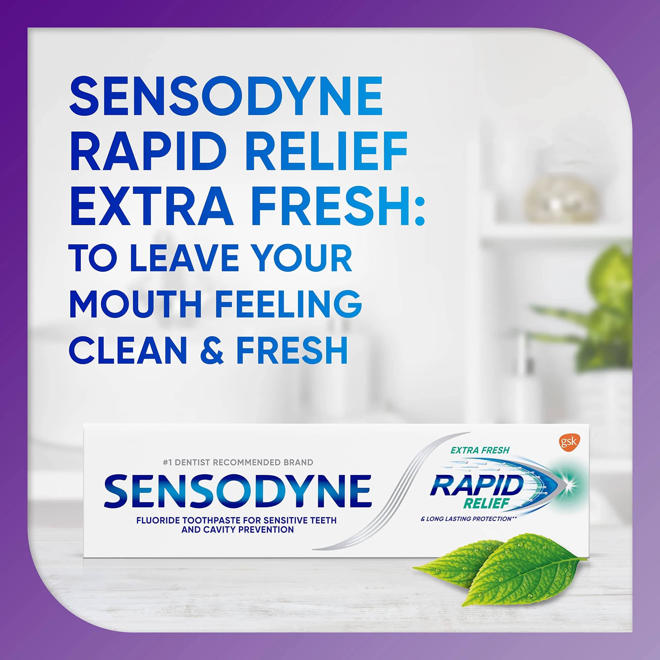 Sensodyne Rapid Relief Sensitive Toothpaste, Extra Fresh, 96.4g (3.4 oz) | Cavity Prevention & Sensitivity Treatment - view 4