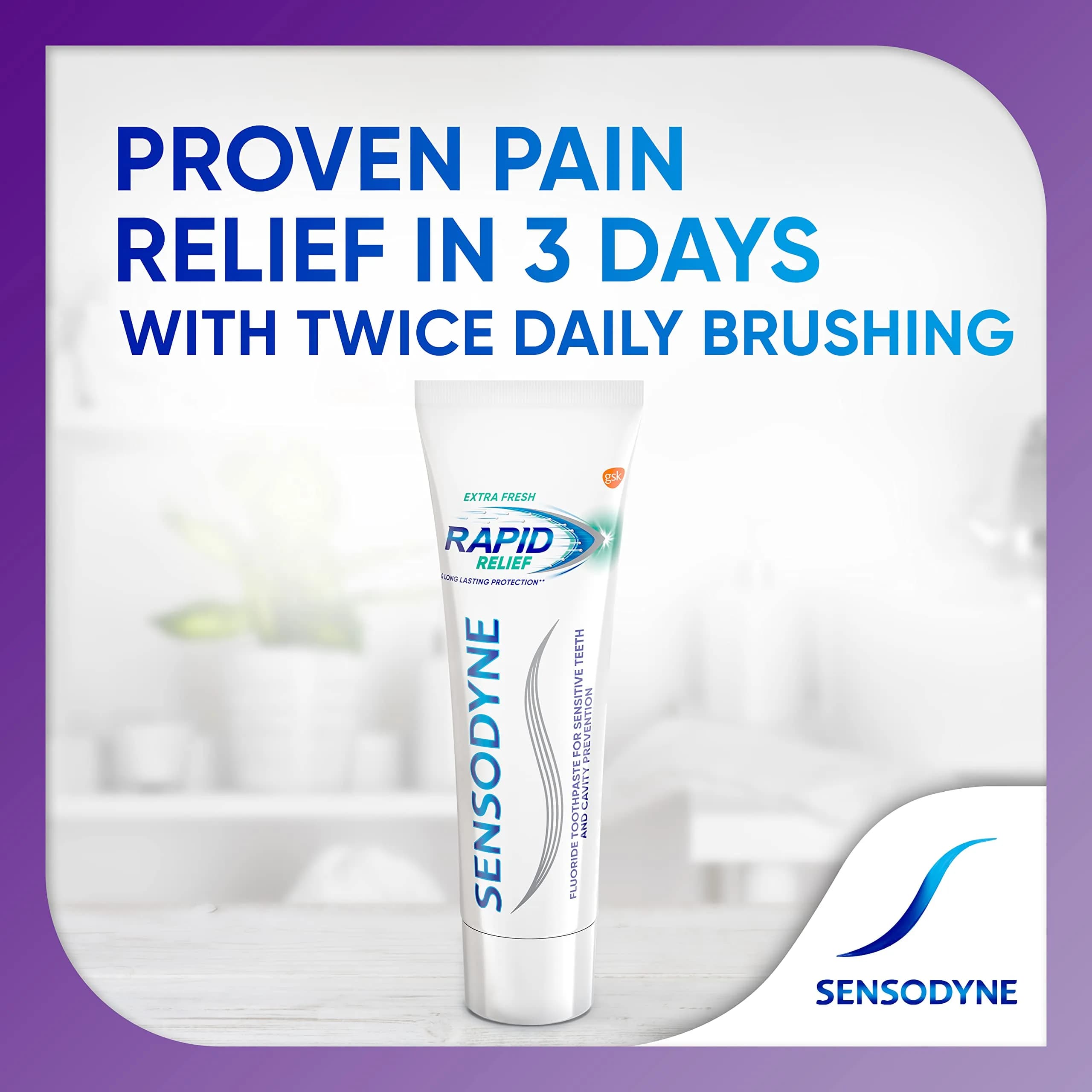 Sensodyne Rapid Relief Sensitive Toothpaste, Extra Fresh, 96.4g (3.4 oz) | Cavity Prevention & Sensitivity Treatment - view 7