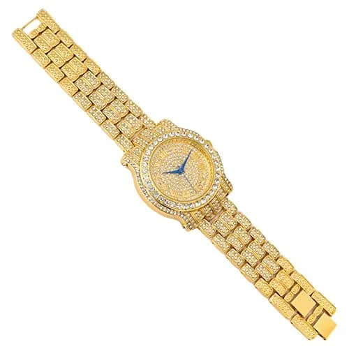 Charles Raymond Gold Watch | Hip Hop Bling Ed Out Men’s Wristwatch with Roman Numerals (8.5" Band) thumbnail 5