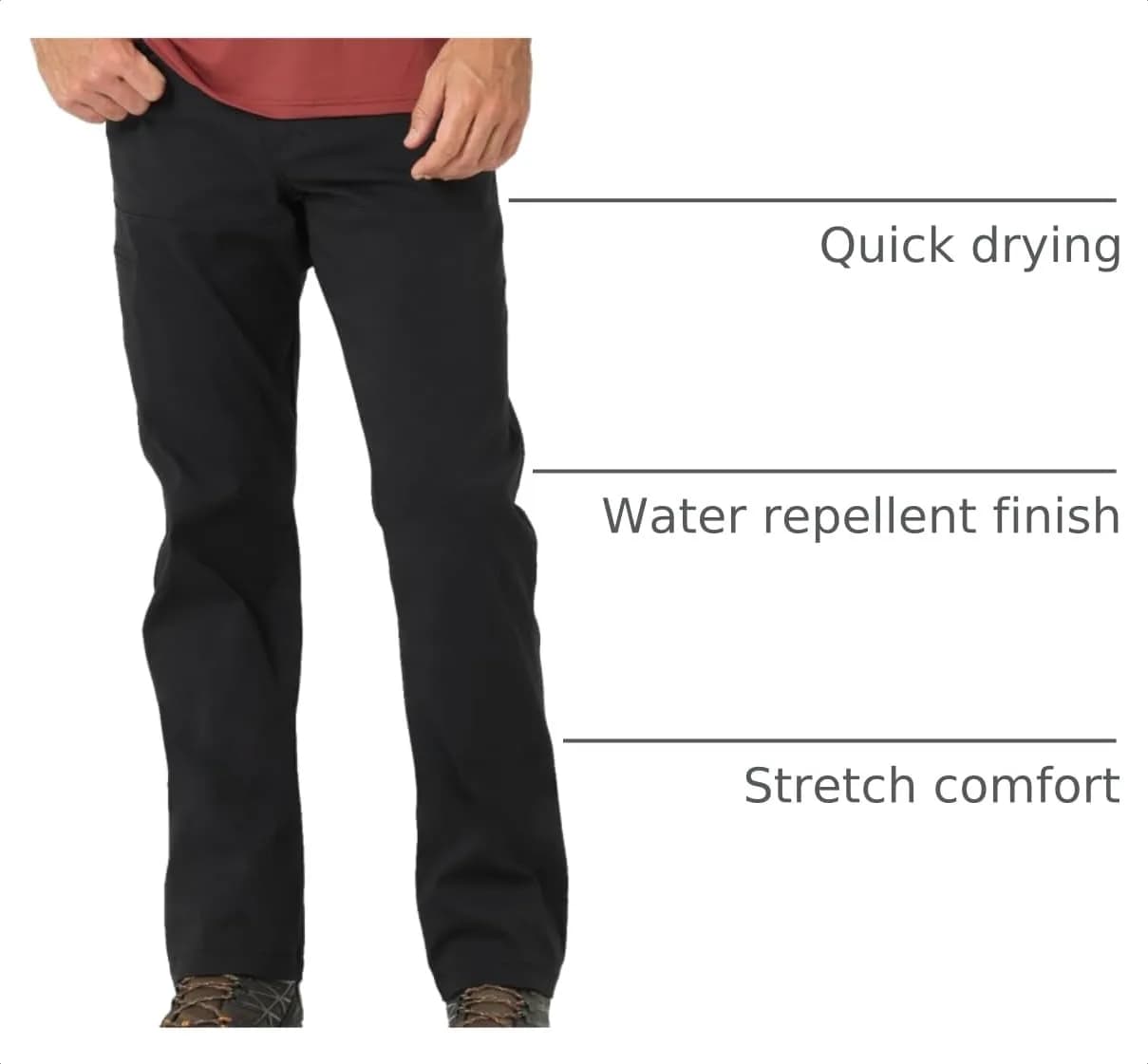ATG by Wrangler Men's Cliffside Utility Synthetic Pant, Caviar, 36W x 30L | Water-Repellent, Stretch, UPF 30 thumbnail 4