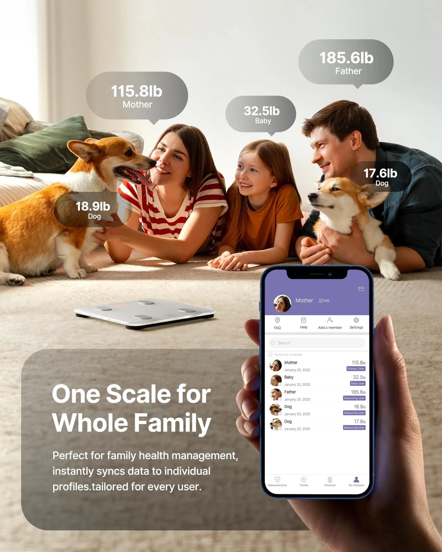 FITINDEX Smart Body Composition Scale 180kg (396lb) | Tracks 13 Metrics via Bluetooth - view 5