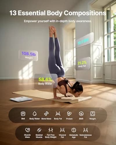 FITINDEX Smart Body Composition Scale 180kg (396lb) | Tracks 13 Metrics via Bluetooth thumbnail 3