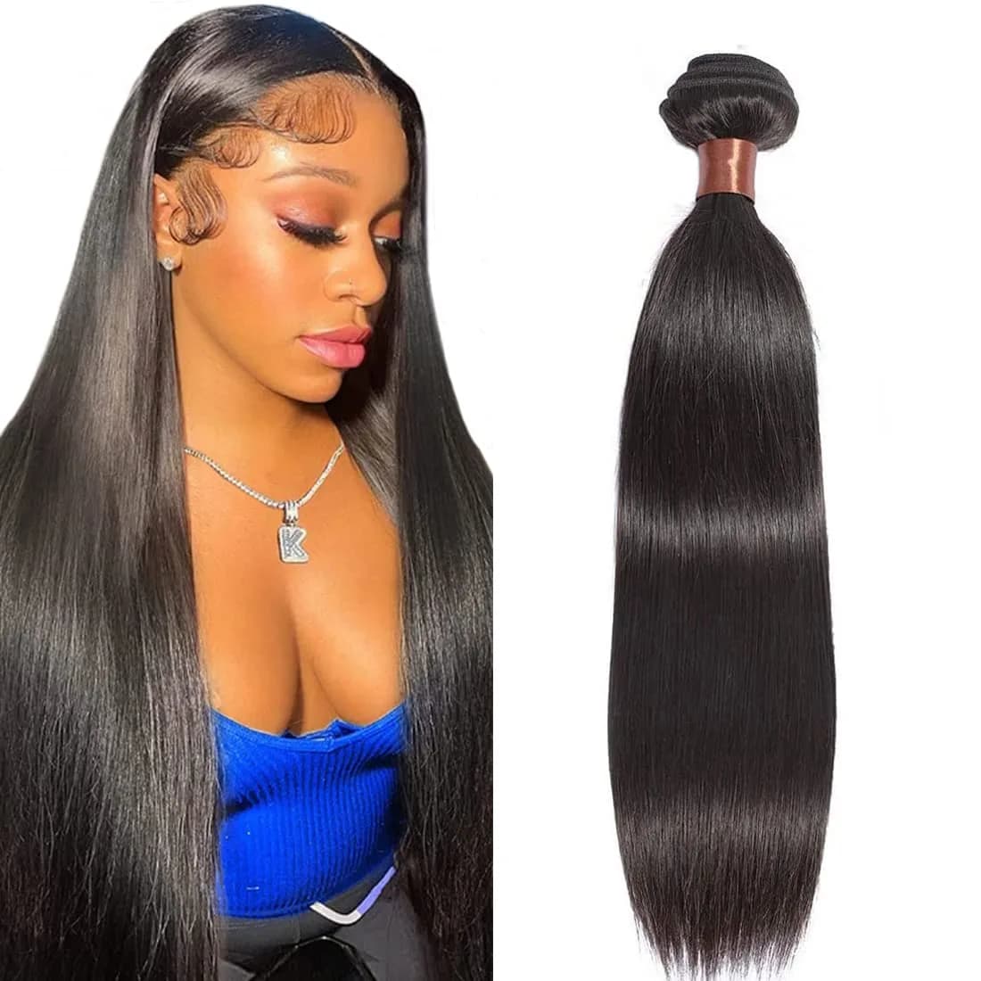 Angie Queen Human Hair Bundles Straight 16 Inch | 100% Unprocessed Brazilian Virgin Hair Extensions — Straight Hair Bundles