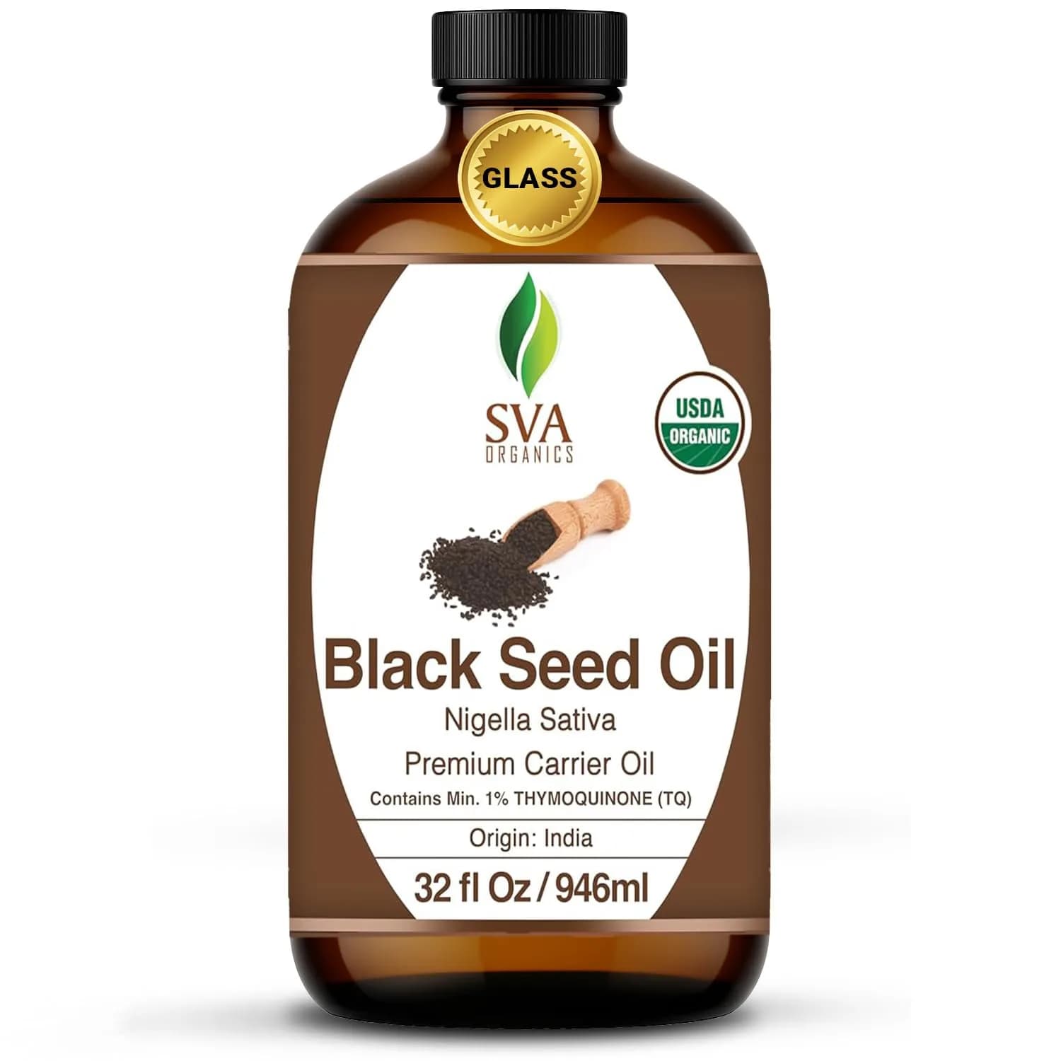 SVA ORGANICS Black Seed Carrier Oil, 32 Fl Oz (946 ml) - Pure & Natural - main product image