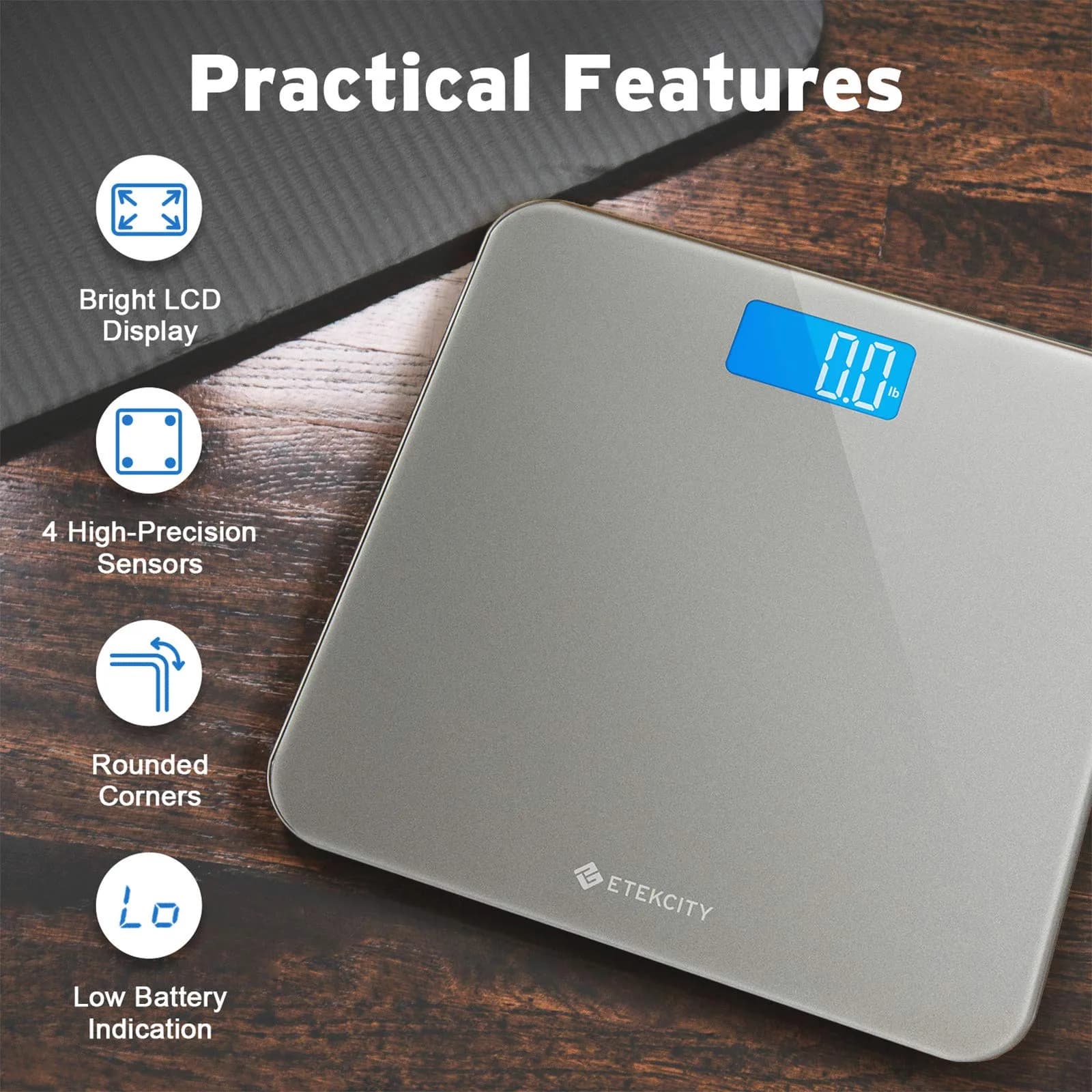 Etekcity Digital Bathroom Weight Scale with Backlight Display | Accurate High Precision Measurements thumbnail 5