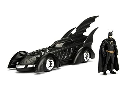 Jada DC Comics Batman Forever Batmobile & Batman Figure 1:24 Scale Die-Cast Vehicle with Figure | Authentic Collectible Imported from USA thumbnail 1