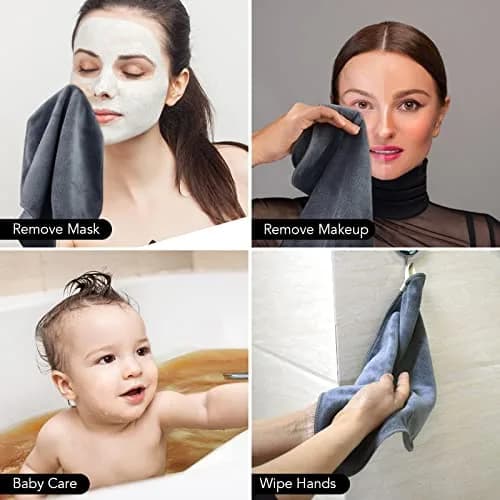 SINLAND Microfiber Facial Cloths 6 Pack | Fast Drying, Reusable & Soft for Face & Skin Care thumbnail 7