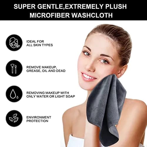 SINLAND Microfiber Facial Cloths 6 Pack | Fast Drying, Reusable & Soft for Face & Skin Care thumbnail 8