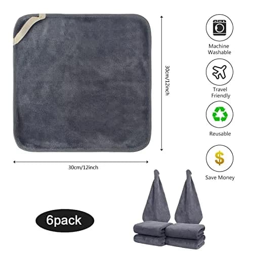 SINLAND Microfiber Facial Cloths 6 Pack | Fast Drying, Reusable & Soft for Face & Skin Care thumbnail 2