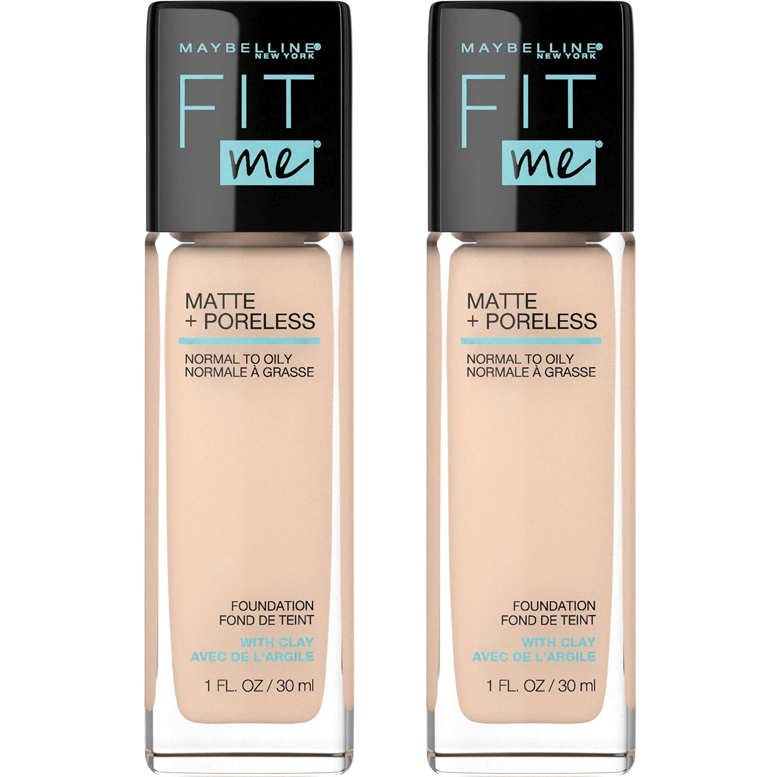 Maybelline Fit Me Matte + Poreless Liquid Foundation, 115 Ivory, 1 Fl Oz (Pack of 2) | Oil-Free, Pore Minimizing - main product image