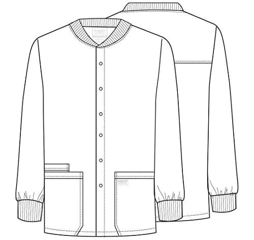 Cherokee WW Professionals Scrub Jacket for Men Snap Front | Long Sleeve, Stretch Fabric, Professional Fit thumbnail 6