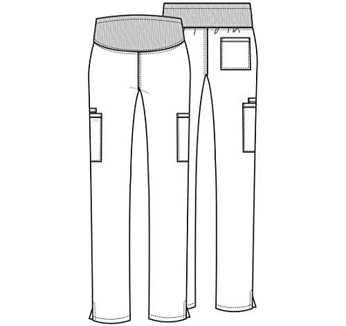 Cherokee WW Professionals Maternity Scrub Pants for Women Straight Leg Pewter XS | Supportive, Comfortable & Flattering Fit thumbnail 5