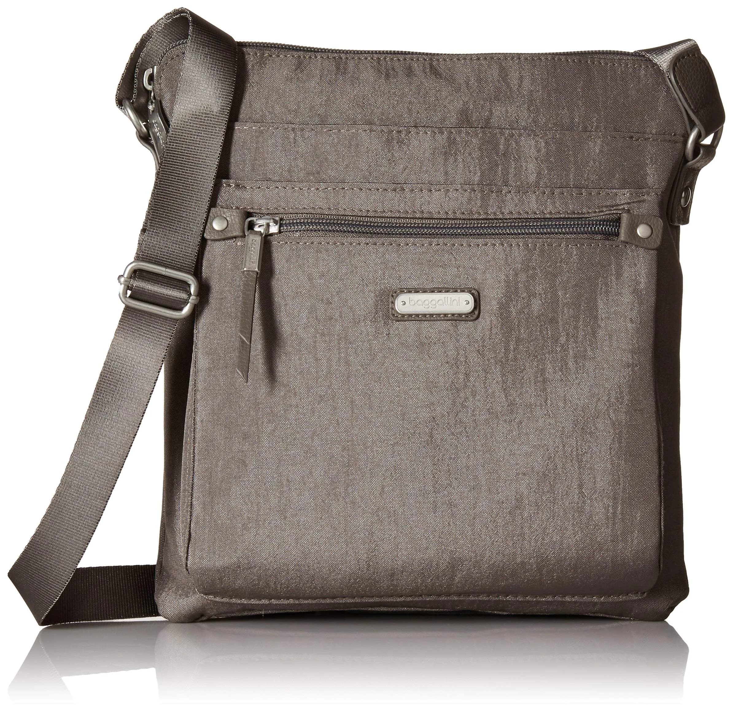 Baggallini Go Bagg with RFID Wristlet - Lightweight Travel Crossbody Bag for Women — Sterling Shimmer / One Size - main product image