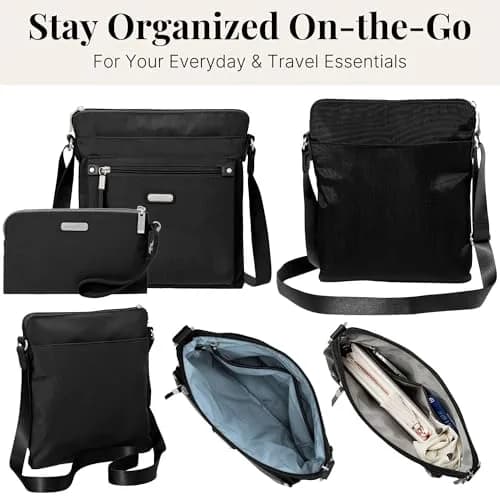 Baggallini Go Bagg with RFID Wristlet - Lightweight Travel Purse Crossbody Bag for Women thumbnail 8