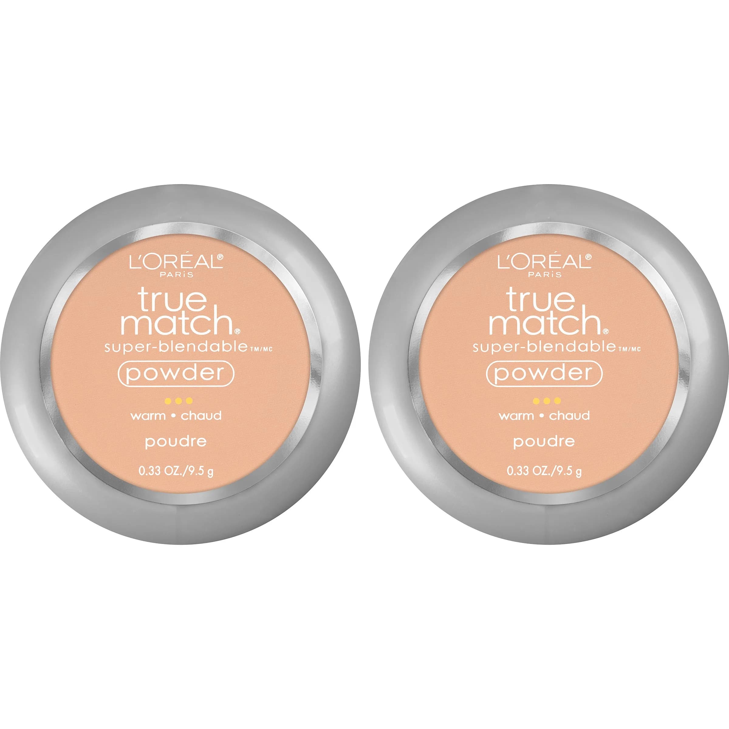 L'Oreal Paris True Match Super Blendable Powder Foundation, Sand Beige, 0.33 oz, Pack of 2 - main product image