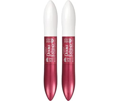 L'Oreal Paris Double Extend Tubing Mascara, Lengthening 2 Step Mascara, Blackest Black, 2x6.35ml (0.43 Fl Oz Total) | Smudge-Proof thumbnail 2
