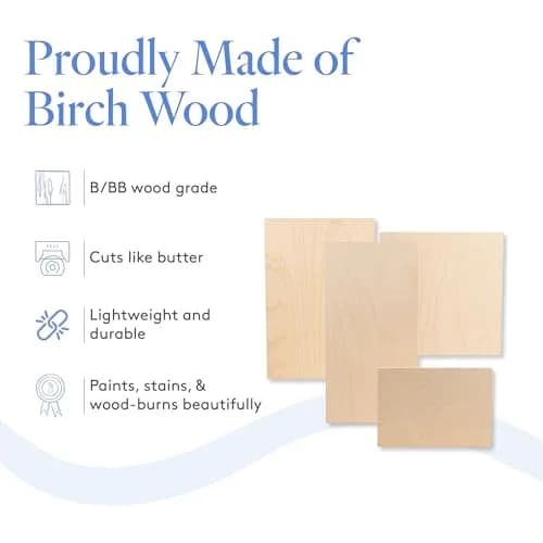 Woodpeckers Baltic Birch Plywood 8" x 8" 1/8" Thick | Strong, Smooth & Perfect for Crafts thumbnail 4