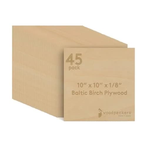 Woodpeckers Baltic Birch Plywood 10" x 10" | 3 mm 1/8 Craft Wood, B/BB Grade, Stronger Than Basswood - main product image