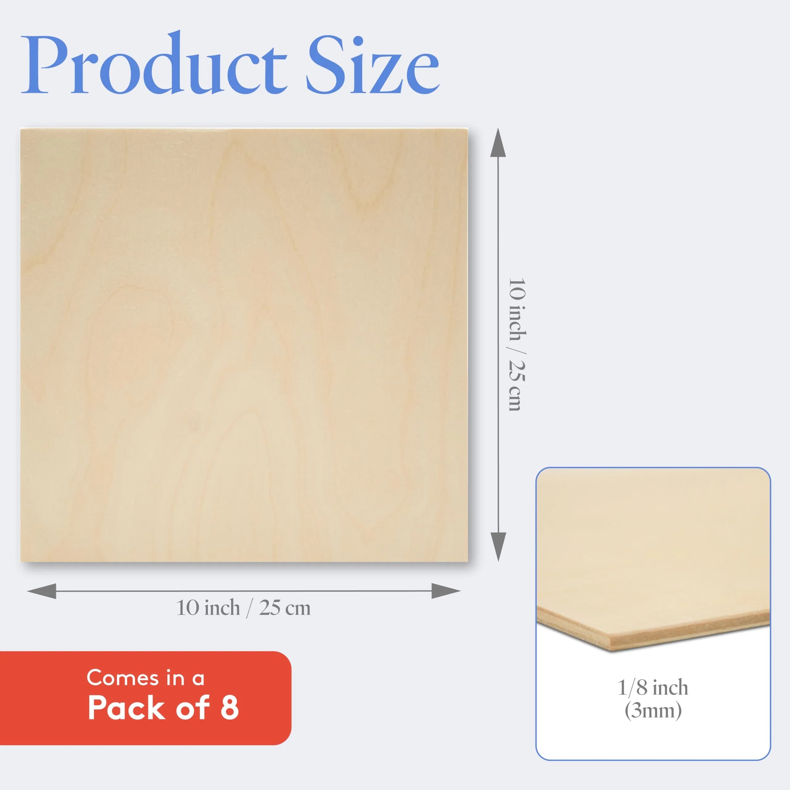 Woodpeckers Baltic Birch Plywood 10" x 10" | 3 mm (1/8") Craft Wood for Laser & CNC (8 Sheets) thumbnail 2