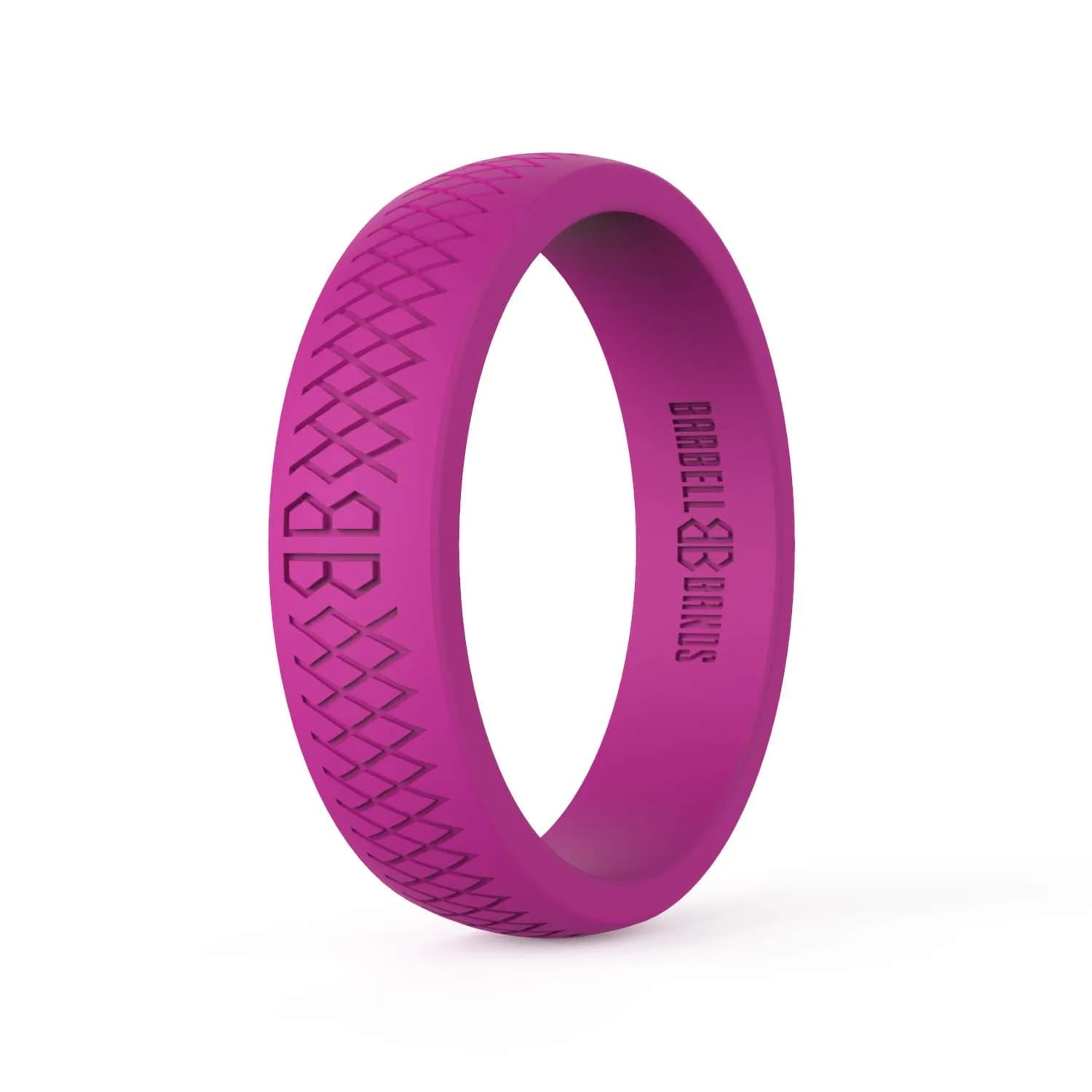 Barbell Bands Silicone Wedding Ring for Women - Premium Rubber Band for Fitness & Lifestyle - Magenta, Size 9 — Magenta