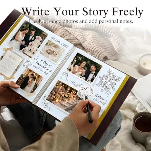 Zoview Self-Adhesive Photo Album Black Leather Cover 33.5cm (13.2in) | Holds 40 Pages of Various Photo Sizes thumbnail 2