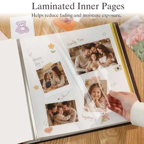 Zoview Self-Adhesive Photo Album Black Leather Cover 33.5cm (13.2in) | Holds 40 Pages of Various Photo Sizes thumbnail 3