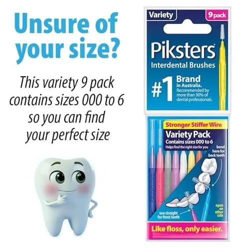 Piksters Interdental Brush Size 00 Pink 10 Pack | Specialist Tool for Extra Tight Gaps thumbnail 8