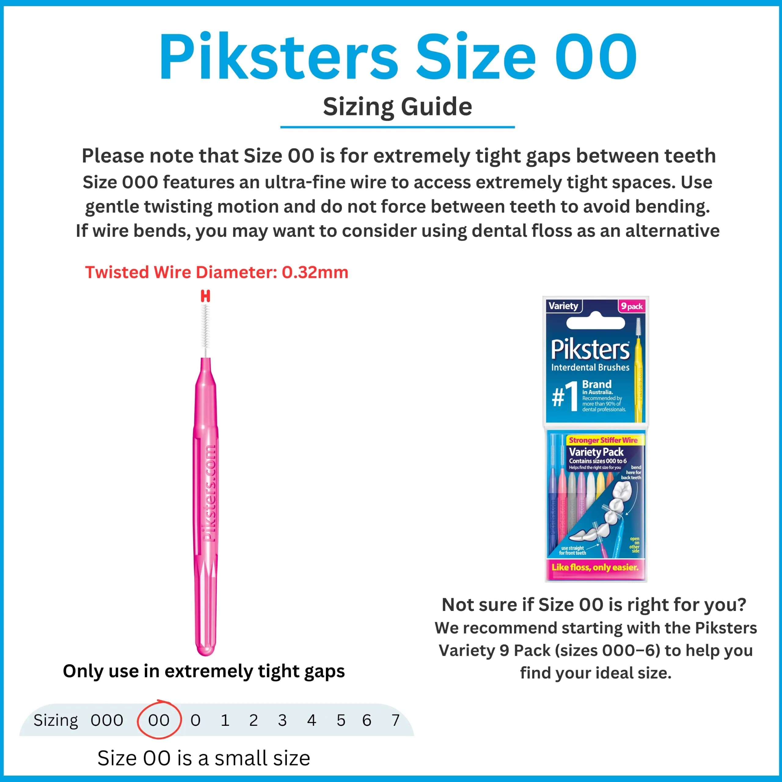 Piksters Interdental Brush Size 00 Pink 10 Pack | Specialist Tool for Extra Tight Gaps - view 2