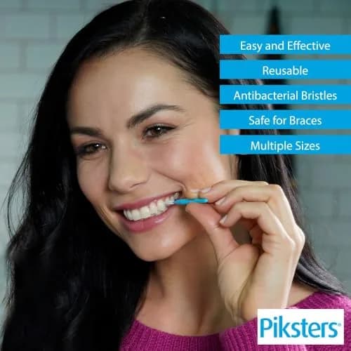 Piksters Interdental Brush Size 00 Pink 10 Pack | Specialist Tool for Extra Tight Gaps thumbnail 3