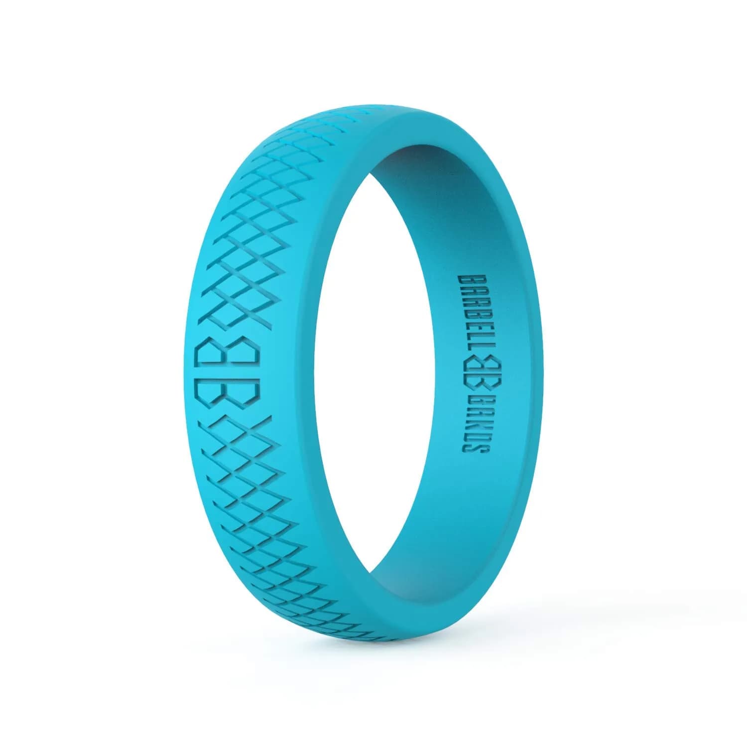 Barbell Bands Silicone Wedding Ring Size 4 (Aqua) | Medical Grade Flexible & Safe for Active Lifestyles - main product image