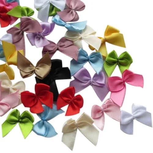 Chenkou Craft Mini Satin Ribbon Bows 1" x3/4" Mix | DIY Craft Flowers & Bows - main product image