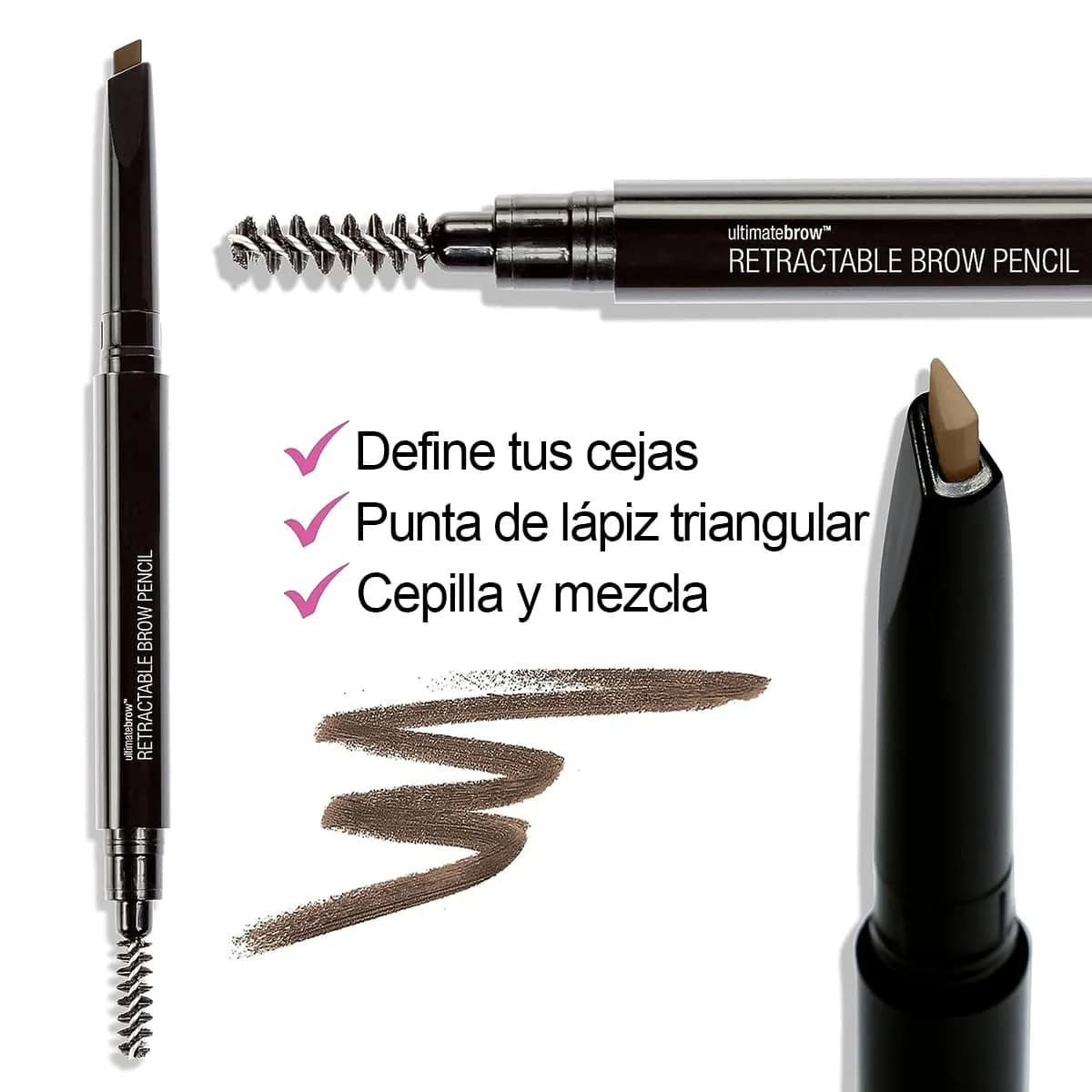 wet n wild Ultimate Eyebrow Retractable Definer Pencil, Medium Brown, Fine Tip | Shapes, Defines, Fills Brow Makeup - view 5