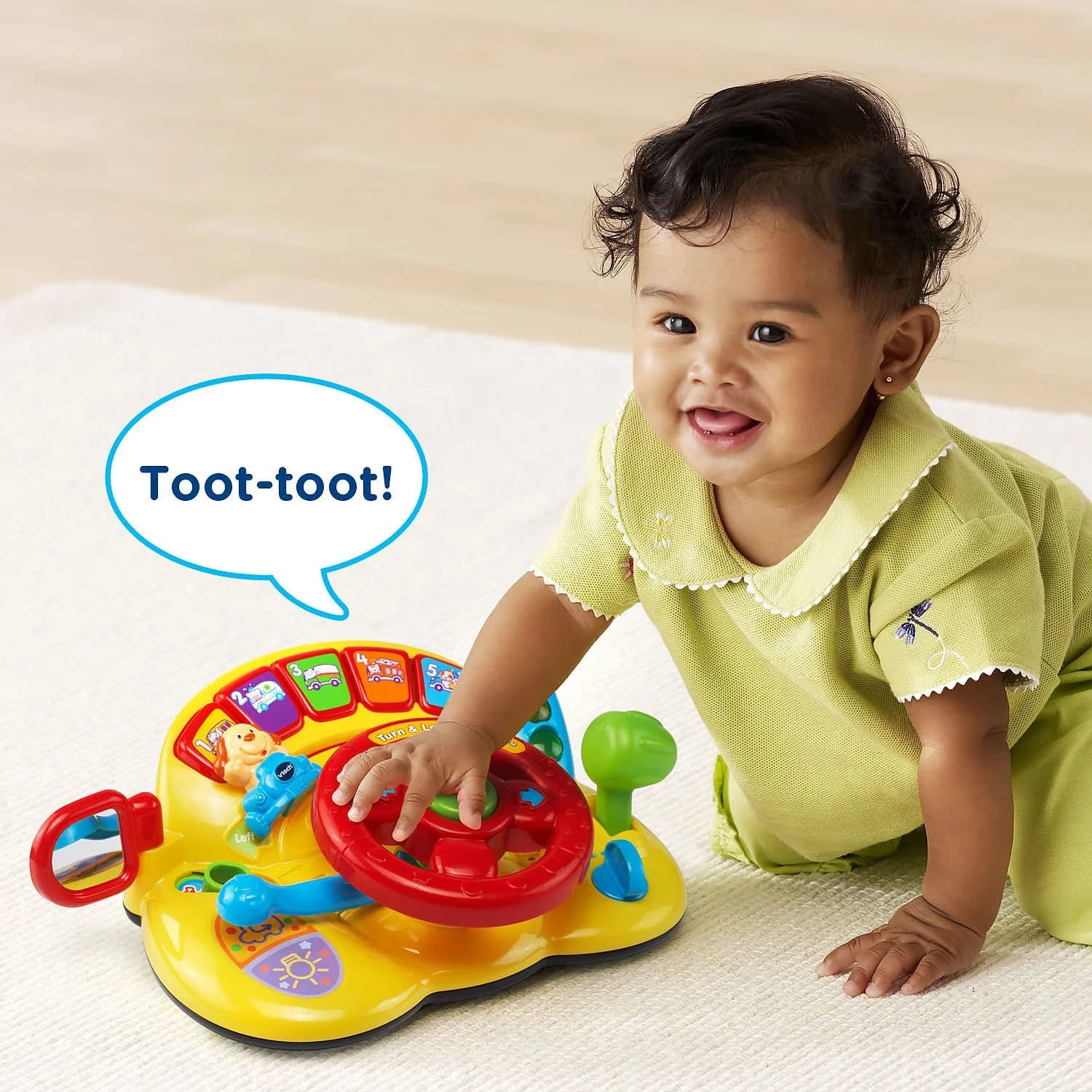 VTech Turn and Learn Driver Toy | Ages 6-36 Months, Yellow - view 3
